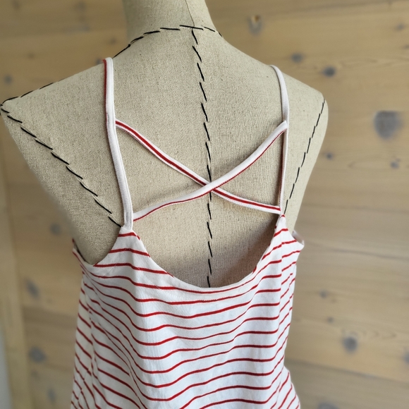 Universal Threads Red Striped Cami Tank with Criss Cross Back, size S, NWOT - Picture 2 of 5
